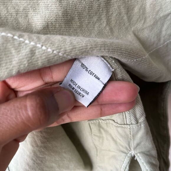 Helsa Utility Denim Oversized Button Up Shacket Overshirt Sage Green Size M/L - Picture 9 of 9